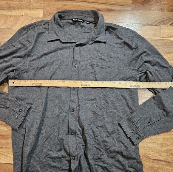 Travis Mathew Button-Down Shirt Gray Mens XXL Long Sleeve - Picture 6 of 11